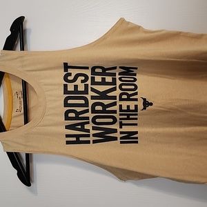 Project Rock Under Armour tank top, Large, Gold and Black.